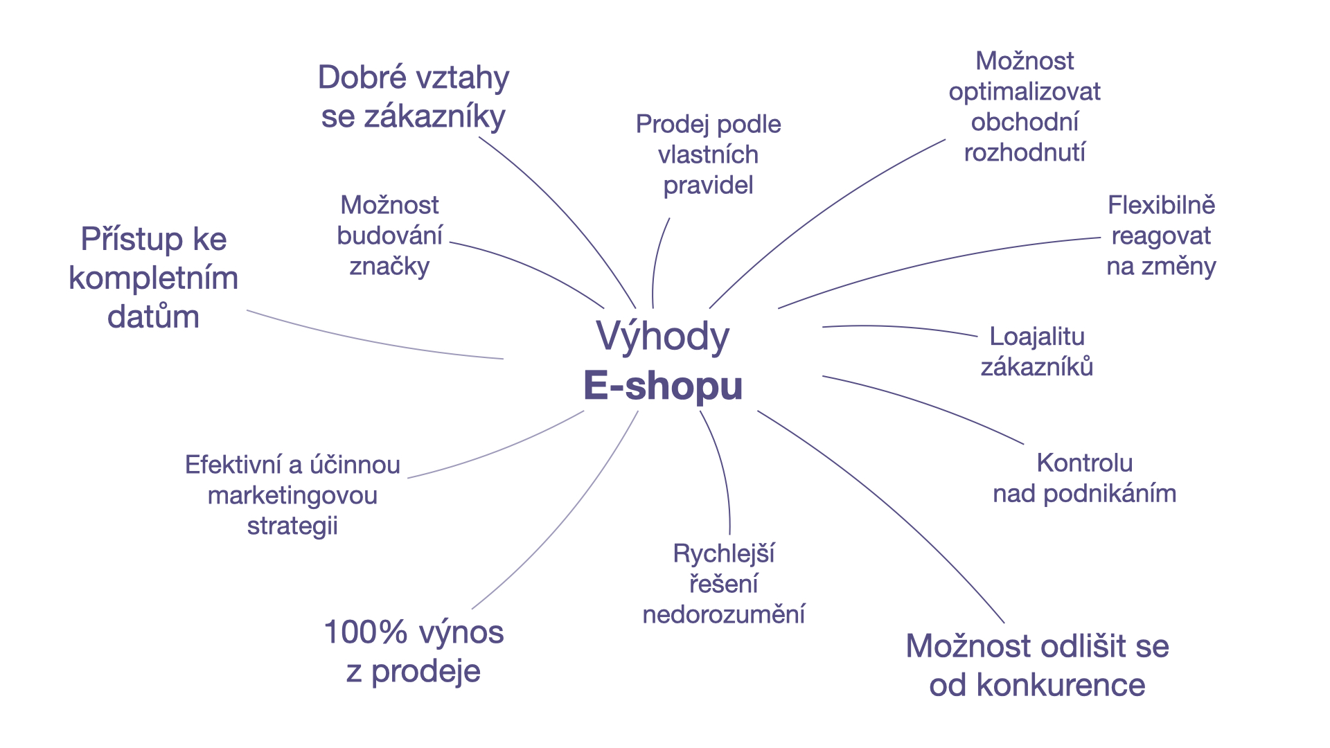 Výhody e-shopu - diagram (CZ)
